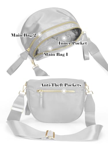 Pure Colour Crossbody Bag Bum Bag for Women,Spacious Purse Fanny Packs Belt Bag,Oversized Bum Bag (Colour Bum Bag-Light Grey) - color: Colour Bum Bag-Light Grey
