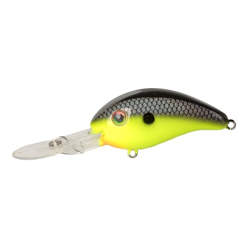 Strike King (HC3XDE-432) 3XD Elite Fishing Lure, Deep Diving Crankbait, 2-Inches, 7/16-Ounce, Dives to 10-Feet, Rattle Chambers, Size 4 Mustad Triple Grip Hooks, Chartreuse Baitfish