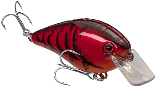 Strike King KVD 1.5 Hard Knock Fishing Lure, 3/8 oz, 3D Lifelike Eyes - color: Delta Red, size: 3/8oz