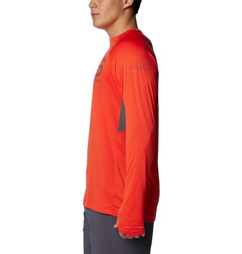 Columbia Men's Terminal Tackle Vent Long Sleeve - color: Bright Poppy/City Grey, size: X-Small
