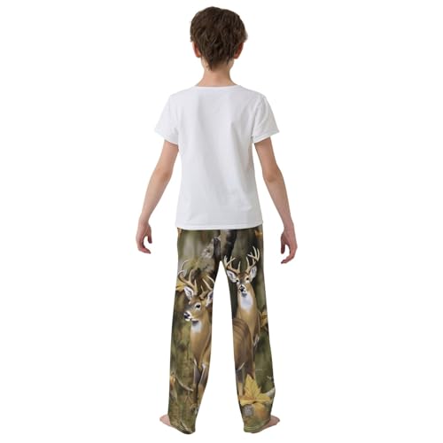 Pajama Pants Long Sleep Pant Elastic Waist Pajama Bottoms with Pockets - color: Color16, size: 9-10 Years