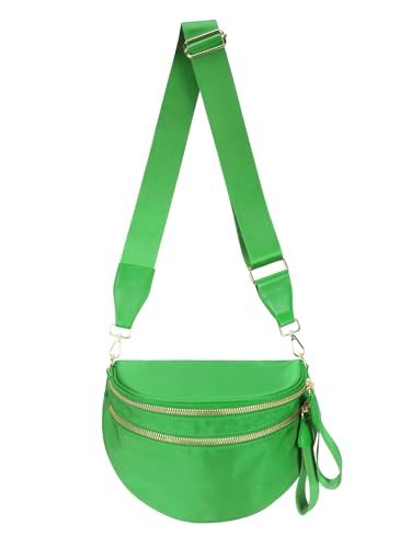 Pure Colour Crossbody Bag Bum Bag for Women,Spacious Purse Fanny Packs Belt Bag,Oversized Bum Bag (Colour Bum Bag-Kelly Green) - color: Colour Bum Bag-Kelly Green