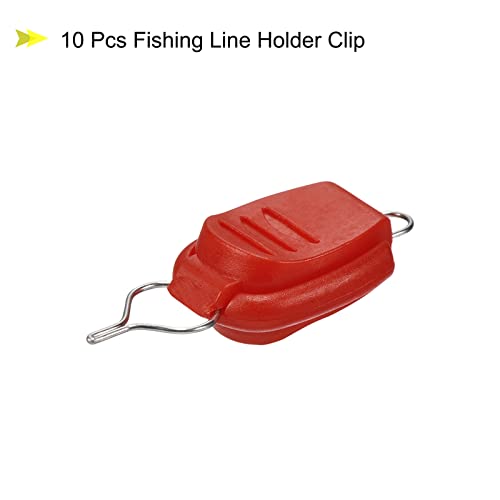 PATIKIL Fishing Line Holders, Baitcasting Reel Fishing Line Holder Clip Buckle Stopper Line Keeper Accessories - color: Red