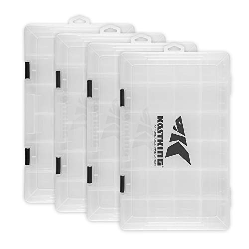 KastKing Tackle Boxes, Plastic Box, Plastic Storage Organizer Box with Removable Dividers - Fishing Tackle Storage - Box Organizer - 2 Packs /4 Packs Tackle Trays - Parts Box - color: Standard, size: 3700(4Pack)