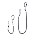 HERCULES M4 Fishing Lanyard, Fishing Pole Tether, Kayak Paddle Leash, Heavy Duty Retractable Coiled Lanyard for Fishing, Rods, Pliers, Boating, Paddles, Kayak - color: Pack of 2 Grey (17.7" Plus, 5.9")