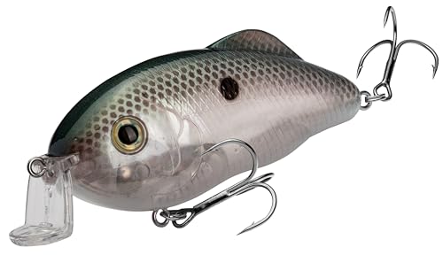 Strike King Hybrid Hunter Jr Crankbait Fishing Lure, 1/2 oz, Reflective 3D Eyes - color: Green Gizzard Shad, size: 1/2 oz (Pack of 1)