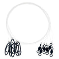 6-Pack Quick Link Fluorocarbon Leaders | 16" Hand-Tied 30, 40, 50lb Line with Heavy Duty 97lb Crane Swivel & 125lb Speed Clip Connects Hooks, Lures or Baits for Saltwater Fishing