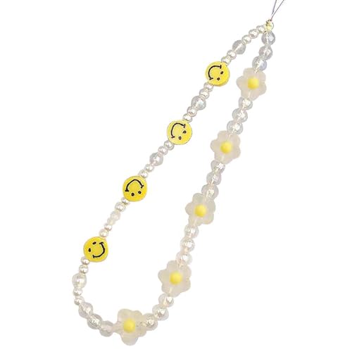 Beaded Phone Lanyard Wrist Strap Phone Charms Fixed Beads Pearl Chain - color: PC-xl-2