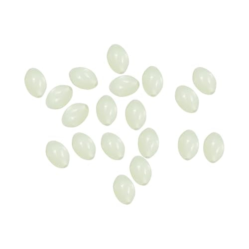 PATIKIL Glow Fishing Beads Soft Plastic Oval Rubber Luminous Fishing Bait Eggs Rig Bead Tackle Lures Accessories with Storage Box - color: White, size: 8x6mm