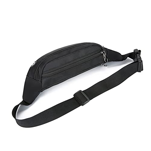 Crossbody Fanny Pack for Men&Women,Large Waist Bag & Hip Bum Bag with Adjustable Strap for Outdoors Workout Traveling Casual Running Hiking Cycling - color: Glossy black