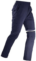 Men's Convertible Hiking Pants Zip Off Quick Dry Lightweight Safari Travel Camping Fishing Cargo Outdoor Pants - color: Navy, size: 30