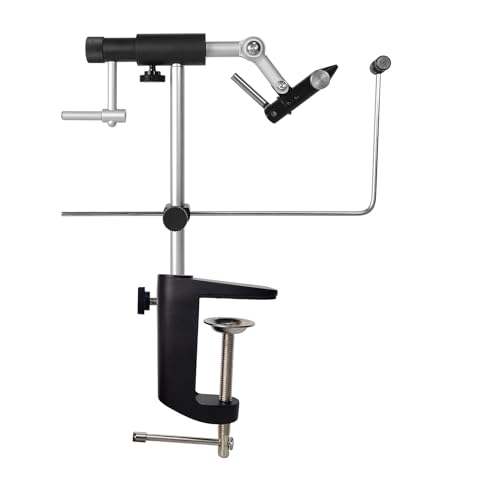 Aventik TrueGrip Fly Tying Vise with 360° Rotary Function – Smooth Ball Bearing System, Adjustable Tension, Durable Hook Jaws (Fits 26 to 4/0) - color: Black, size: Vise with Clamp