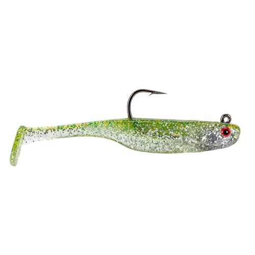 Strike King Homing Minnow Fishing Lure, Pre-Rigged Soft Plastic Swimbait, 3-Pack - color: Baby Bass, size: 3"