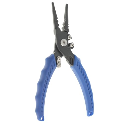Reaction Tackle Fishing Pliers, Stainless Steel Saltwater Pliers with Braid Cutter, Hook Remover and Crimper, Teflon Coated with Sheath and Lanyard - size: 6" Straight