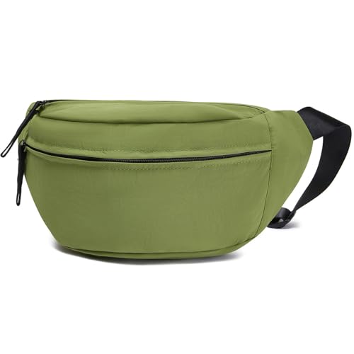 Women Sling Bags Girl Fanny Pack Crossbody Handbag Men Shoulder Bag Unisex Classic Nylon Waist Packs Purse Hiking Chest Bag, Easy Carry Any Phone, Wallet, Brilliant Green - color: Brilliant green