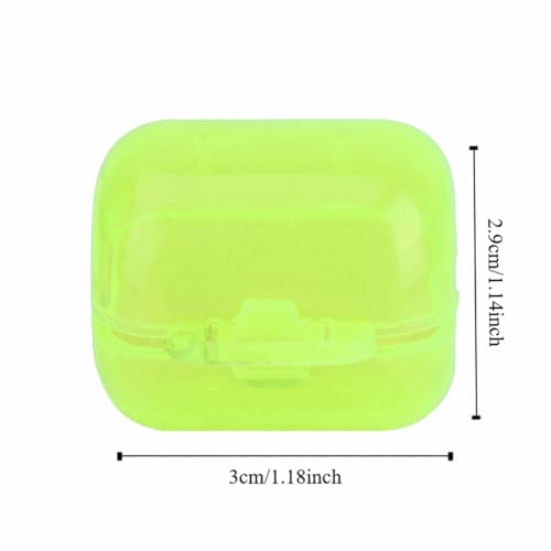 ‌50PCS Plastic Fishing Hook Box Set - Fluorescent Yellow Clamshell Squid Lure Cover Cases for Tackle Storage(L) - color: L