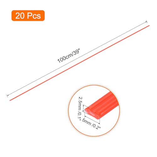 MECCANIXITY 20pcs 39 Inch Plastic Welding Rods PP Welding Strips Welder Rods for Car Bumper, Kayak Repair, Plastic Welder, Red - color: Red, size: 39 Inch
