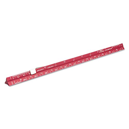 Alumicolor Aluminum Architect Pocket Scale With Clip, 6IN, Red - color: Red, size: 6 Inch, style: Architecht With Clip