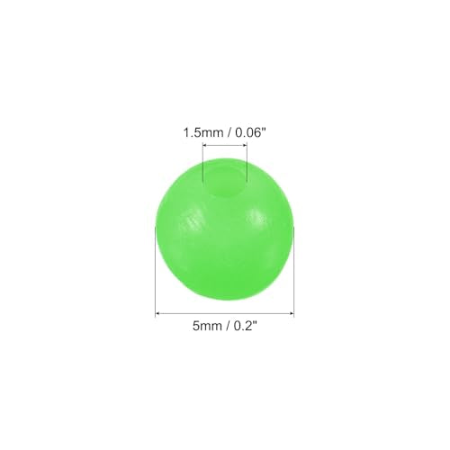 PATIKIL Glow Fishing Beads Plastic Round Rubber Luminous Fishing Bait Eggs Rig Bead Tackle Lures Accessories with Box - color: Green, size: 5mm