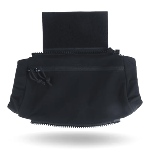 2 in 1 Handwarmer & Tactical Drop Pouch/Waist Bag. Plate Carrier Vest Chest Rig Hook Loop Dangler or 26-52 in Buckle Strap EDC Fanny Pack, Muff for Winter Outdoor/Camping/Hunting/Football/Fishing - color: BLK