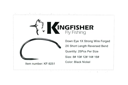 Kingfisher Fly Tying Standard Barbless Scud Fly Tying Hook – High Carbon Steel Barbless Hooks for Standard Scud Patterns - size: Assortment W/Box