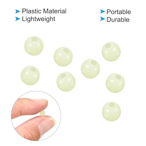 PATIKIL Glow Fishing Beads Plastic Round Rubber Luminous Fishing Bait Eggs Rig Bead Tackle Lures Accessories with Box - color: White, size: 5mm
