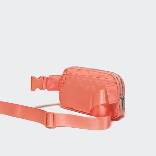 Pander Everywhere Belt Bag for Women, 5 Zipper Pockets Nylon Crossbody Fanny Pack Purse (Dark Salmon). - color: Dark Salmon