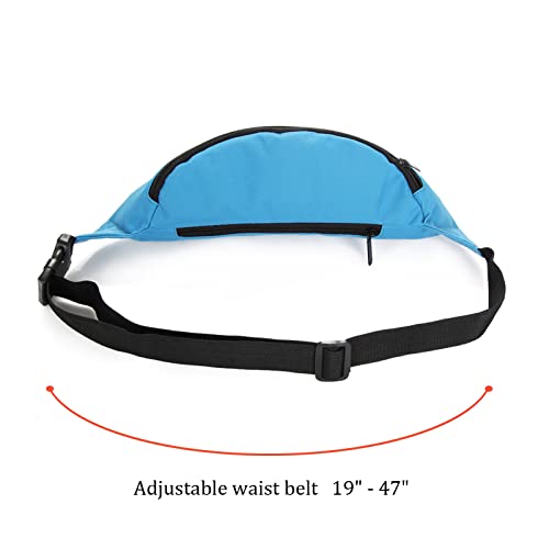 Crossbody Fanny Pack for Men&Women,Large Waist Bag & Hip Bum Bag with Adjustable Strap for Outdoors Workout Traveling Casual Running Hiking Cycling - color: Nylon Blue