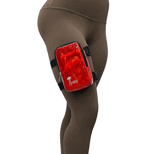 Holographic Thigh Bag | Leg Harness for Women | Outdoor Waist Pouch | Carnival Hiking Travel Fanny Pack with Adjustable Straps | Red - color: Red