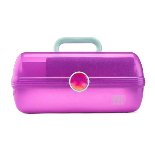 Caboodles On-The-Go Girl Makeup Box, Purple Sparkle, Show Girl Collection, Hard Plastic Makeup Organizer Box, Built-In Mirror, Secure Latch for Safe Travel, Spacious Storage for Large Items - color: Purple Sparkle Show Girl