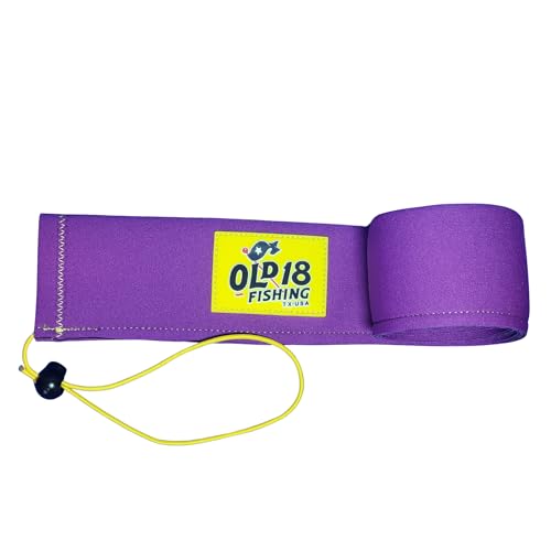 OLD18 Neoprene Fishing Rod Sleeve - Protective Rod Sock for Fishing Poles 6'-8' - Hook-Resistant Fishing Rod Case for Storage & Transport - Helps Keep Rods Afloat - color: Purple and Yellow, size: 57"