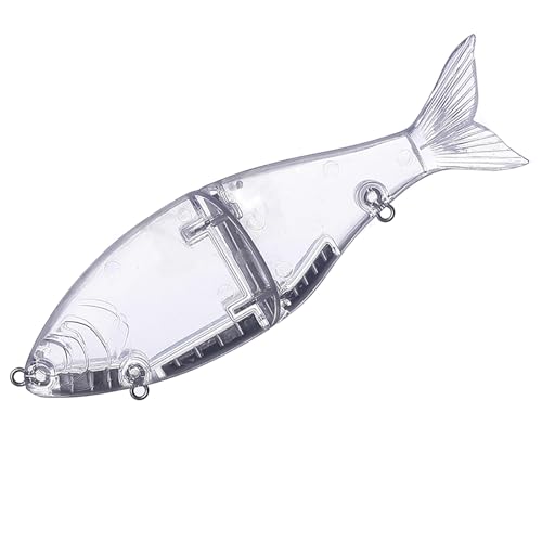 5PCS Unpainted Blanks Bait 7in/2.72oz Silent Sinking Swimbait 2 Segments Glide Bait DIY Handmade Artificial Multi Jointed Fishing Lure