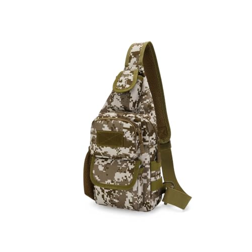 Sling Bag Crossbody Backpack for Men, Tactical Chest Shoulder Bags Daypack | Camouflage Cross Body Bag with Convertible Waterproof Shoulder Strap Trendy Casual Daypacks and Water Bottle Holder Chest Bag - color: Camouflage