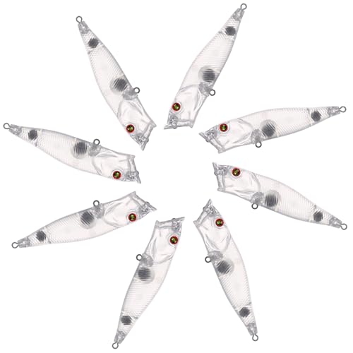 20pcs/25pcs Fishing Blanks Lures Kit Fishing Topwater Unpainted Swimbait Unpainted Crankbaits Hard Baits DIY Lure for Bass Salmon Trout Saltwater and Freshwater - color: 25PCS 3.54″/0.38oz