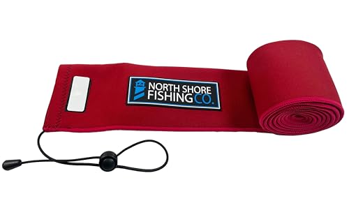 Premium Neoprene Fishing Rod Sleeve – Floating, Puncture Resistant, Labeled Protective Sock for Casting, Spinning, Trolling Fishing Rods - color: Red, size: 60", style: Casting/Trolling