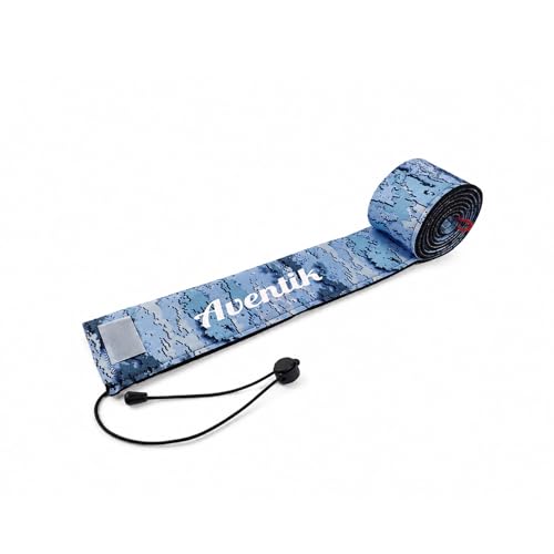 Aventik Lightproof Neoprene Rod Sleeve – Protective Fishing Rod Sock Cover with Hanging Loop & Adjustable Lanyard for Casting, Spinning & Trolling Rods - color: Blue camouflage, size: Length: 60''/1.52m