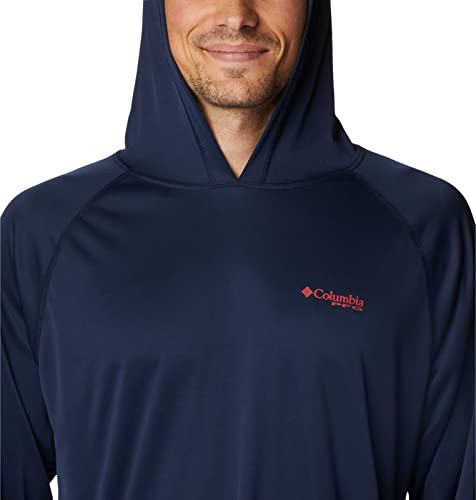 Columbia Men's Terminal Tackle Hoodie - color: Collegiate Navy/Sunset Red Logo, size: XX-Large