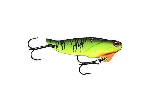 (2 Pack) - Blitz Lures Fishing Lures Metal VIB Hard Spinner Blade Baits for Bass Walleyes Trout Fishing Spoons - Blitz Blades Made in USA Zinc - color: FIRE TIGER, size: 1/4OZ