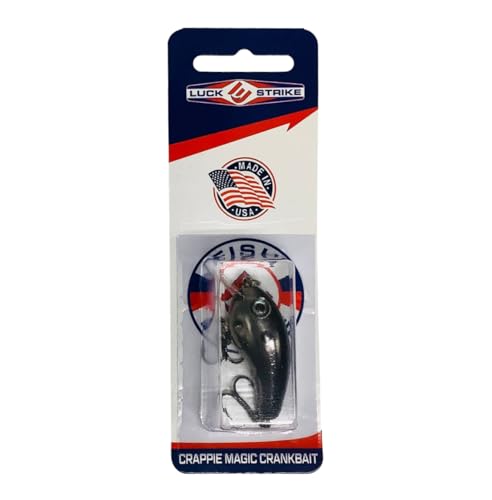 Luck E Strike Crappie Magic Crankbait (2 Inch Crappie Lure) Made in The USA - color: Chrome Black