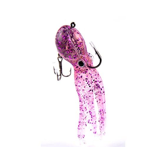 Artificial Octopus Swimbait, Skirt Tail Lure | 3.54/7.87/9.45in, jig head sinking trolling bait. Lingcod, bass, rockfish, saltwater. - color: Purple 3.54inch/0.81oz