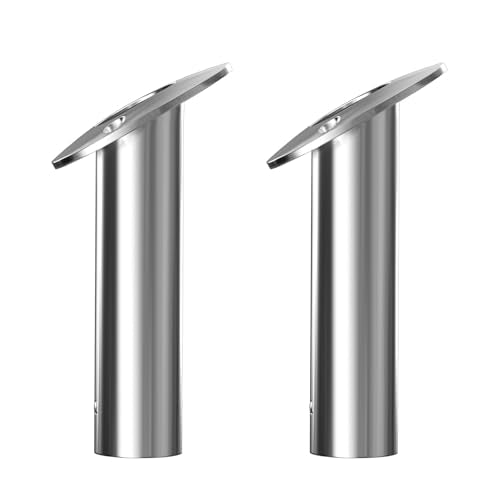 Boat Fishing Rod Holder,2Pcs 15/30/90 Degree Stainless Steel 316 Flush Mount Rod Holders for Fishing Boat,with PVC Cap,Inner Tube and Gasket - color: Black Insert, size: 30 Degree