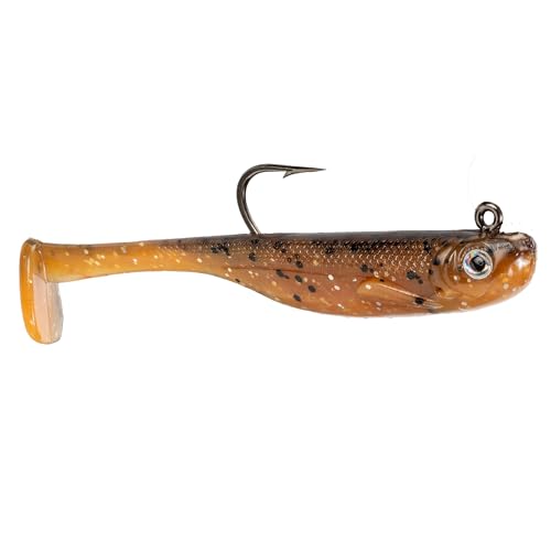 Strike King Homing Minnow Fishing Lure, Pre-Rigged Soft Plastic Swimbait, 3-Pack - color: Orange Bream, size: 4"