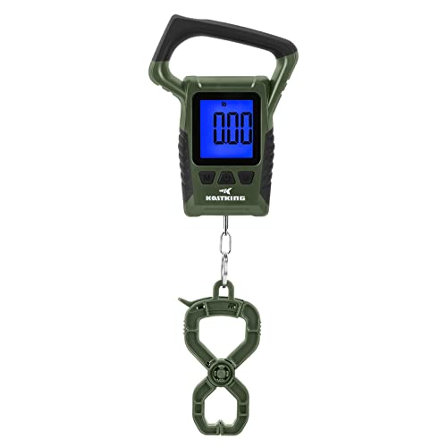 KastKing Fish Scale, WideView Floating Waterproof Digital Scale, 2.5” Large LCD Display, 110lb Capacity, Multi-Mode Pound/Ounces & Kilograms, Stores up to 9 Weights, Fishing Gifts for Men - color: C: Green combo