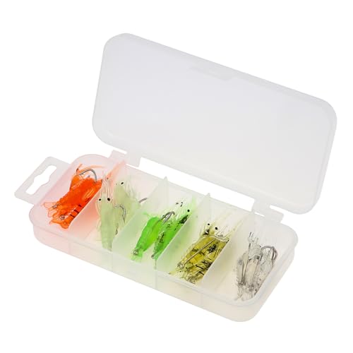 15pcs Shrimp Bait Hooks, Soft Fishing Lure Soft Bait, Soft Prawn Fishing Lures - color: Multi-color