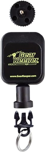 Gear Keeper Micro Retractor Super Zinger - Retractable Tether for Fishing Accessories - Fishing Pliers, Nippers, Forceps & More - Mount with QC Split Ring Accessory - USA Made - style: Threaded Stud