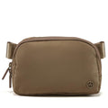 Pander Two Way Zipper Fanny Pack Nylon Everywhere Belt Bag for Women, Water Repellent Waist Packs, Crossbody Bags with Adjustable Strap (Gray Brown) - color: Gray Brown