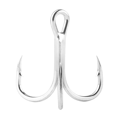 Dr.Fish 30 Pack Hybrid Fishing Treble Hooks 2X Strong, #14-#3/0, Triple Hooks High Carbon Steel Hollow Point, Replacement Hard Lures Crankbait Freshwater Saltwater - size: #12-30 Pack