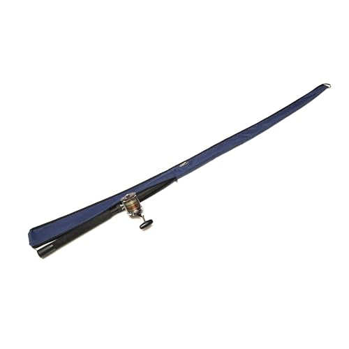 Full-Enclosure Fishing Rod Sleeve Bag Cover Sock Protector. Fits Conventional & Spinning Rods. Made in USA - color: Navy Blue, size: 10' feet (120 inches long), style: 9 inches in circumference