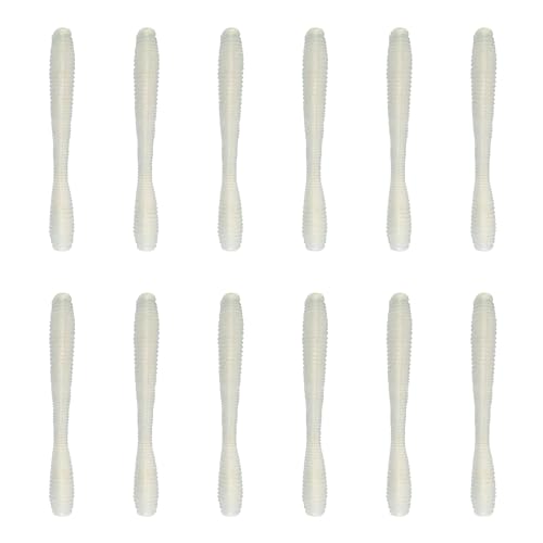 6th Sense – Bounce Worm Bass Fishing Lure Soft Plastic Worm for Wacky Neko Drop Shot Texas Rig - color: Ghost Ice Minnow, size: 3in. (12/pk)
