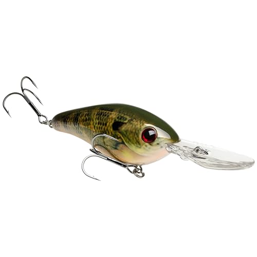 Strike King Pro Model 6XD Fishing Lure, Deep Diving Crankbait, Unique Curved Bill, Free-Floating Rattle Chambers, 1-Ounce, Dives to 19-Feet, Size 1 Treble Hooks - color: Natural Bream, size: 1 oz